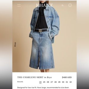 KHAITE Charlene Denim Skirt